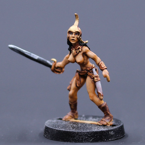 Female Red Man with sword