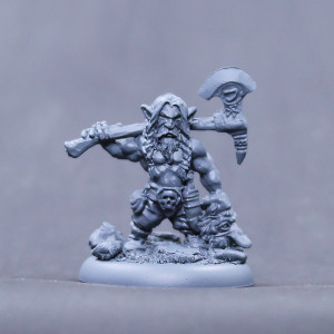 Ulf Bjarghjarta  /Troll hunter with great axe and Trolls head