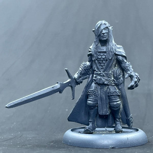 Grey Elf Lord wounded with Demon gauntlet