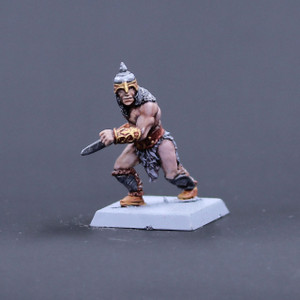 Barbarian armored advancing with sword