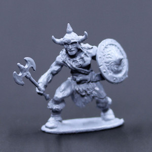 Barbarian armored advancing with axe and shield
