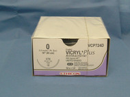 Ethicon VCP724D Vicryl Plus Suture, 0, 18", Antibacterial, CTX Taper Needle