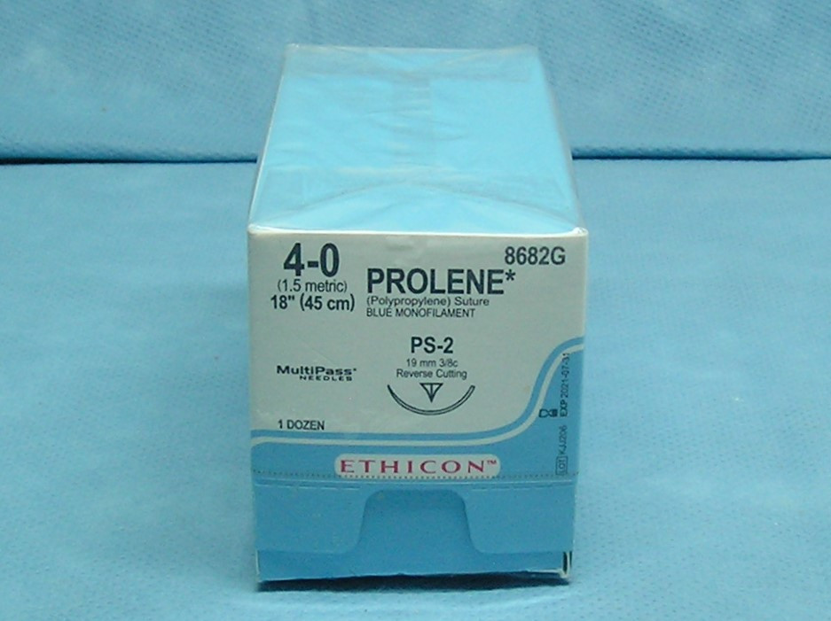 Ethicon 8682G Prolene Suture, 4-0, 18