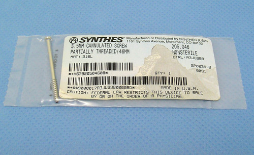 Synthes cannulated screw 205.046