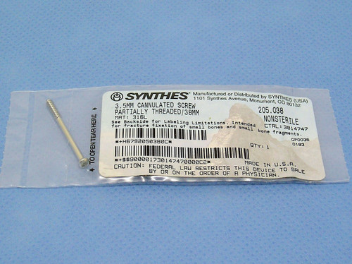 Synthes 3.5mm Cannulated Screw 205.038
