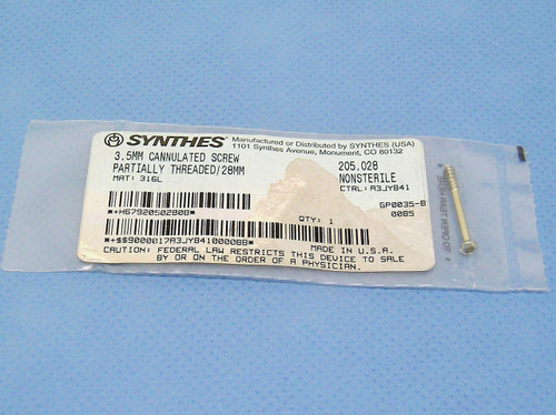 Synthes 3.5mm Cannulated Screw 205.028