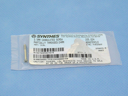 Synthes 3.5mm Cannulated Screw 205.024