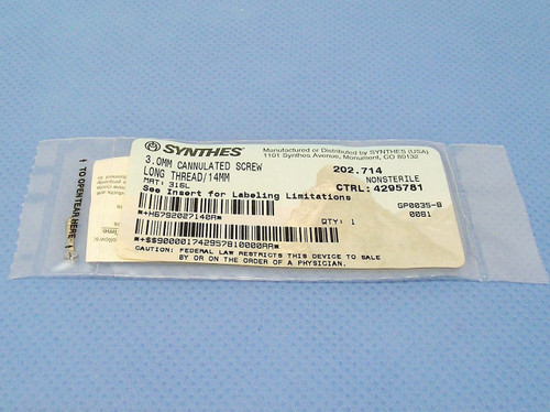 Synthes 3.0mm Cannulated Screw