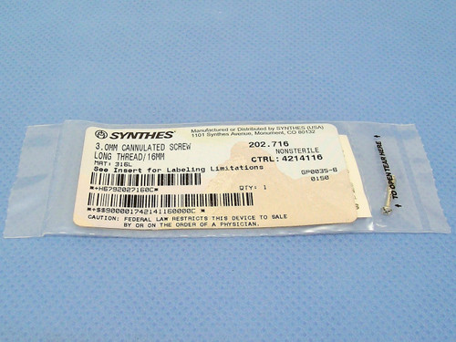 Synthes 3.0mm Cannulated Screw 202.716