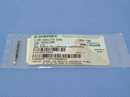 Synthex 3.0mm Cannulated Screw 202.736
