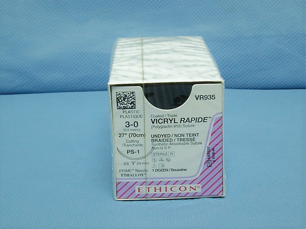 Ethicon VR935 Vicryl Rapide Suture, 3-0, 27