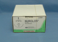 Ethicon C550D Nurolon Suture, 1, 8 x 18", Nylon, CTX Taper Needle