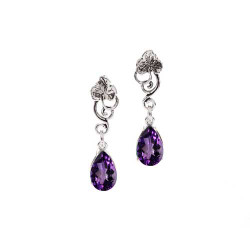 Grapevine Earrings with 3 Carat Gemstones