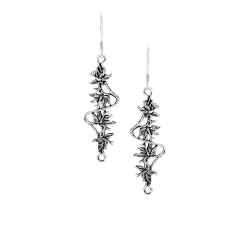 Sterling Silver Hibiscus Four Flower Earrings