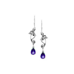 Silver Iris Earrings with 3 Carat Gemstones