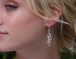 Silver Lily Dangle Earrings