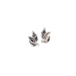 Silver Maile Leaf Silver Post Earrings