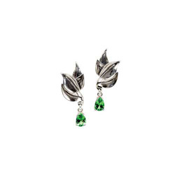 Maile Leaf Post Earrings with 1 Carat Gemstones