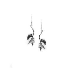 Silver Maile Leaf Earrings