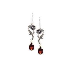 Nouveau Rose Earrings with 3 Carat Gemstones