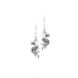 Silver Wildflower Dangle Earrings