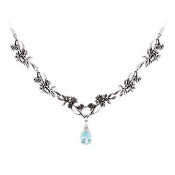 Four Link Wildflower Necklace with a 3 Carat Dangled Gemstone
