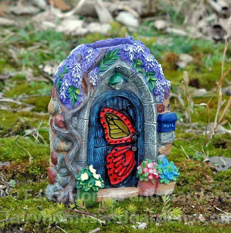 NEW SMALL FAIRY DOOR GARDEN ORNAMENT TREES OR WALL LET YOUR SECRET FRIEND 