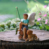 Fairy Boy and His Dog Fishing Figurine