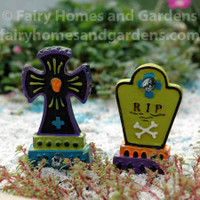 Miniature Gypsy Fairy Garden Tombstones - Set of Two