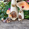 Miniature Toadstool Fairy Houses shown with Fairy Itty Bitty Beth