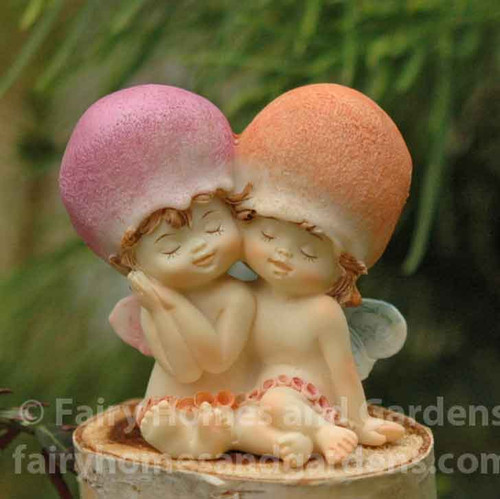 Miniature Fairy Babies with Mushroom Caps