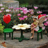 Miniature Flower Table and Tulip Chairs with Fairy Kathleen