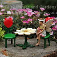 Details about   3Pcs Floral Table Chairs Miniature Landscape Fairy Garden Dollhouse DecoCASG 