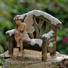 Miniature Snowy Woodland Bench with Fairy Kathleen