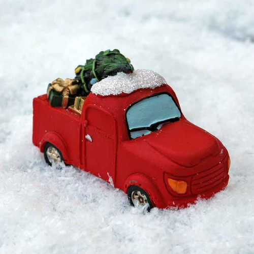 Miniature Red Christmas Truck
