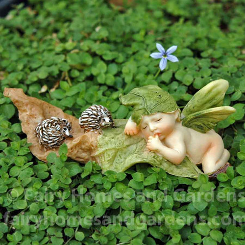 Miniature Fairy Baby with Hedgehogs