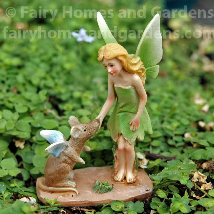 Fairy Garden Fairy and Owl with Pick for Miniature Garden 