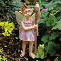 Gretty Swamp Fairy n' Gator Stake GO 17683 Miniature Fairy Garden 