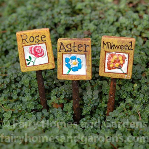 Miniature Flower Markers - Set of Three