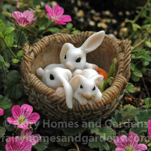 Three Bunnies in a Basket Collectible