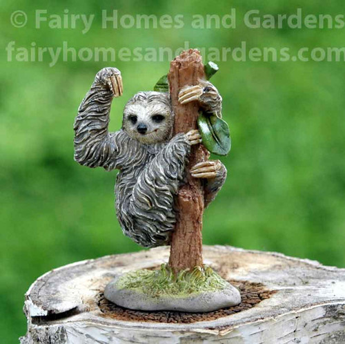 Miniature Sloth on a Tree Collectible