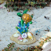 Merriment Coral with Swimming Turtle