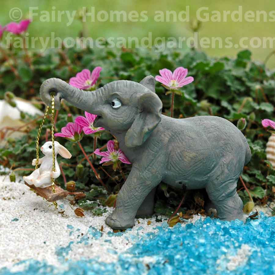 Elephant with Birds Accessories Miniature Dollhouse FAIRY GARDEN