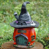 LED Pumpkin Witch hat House - Side View