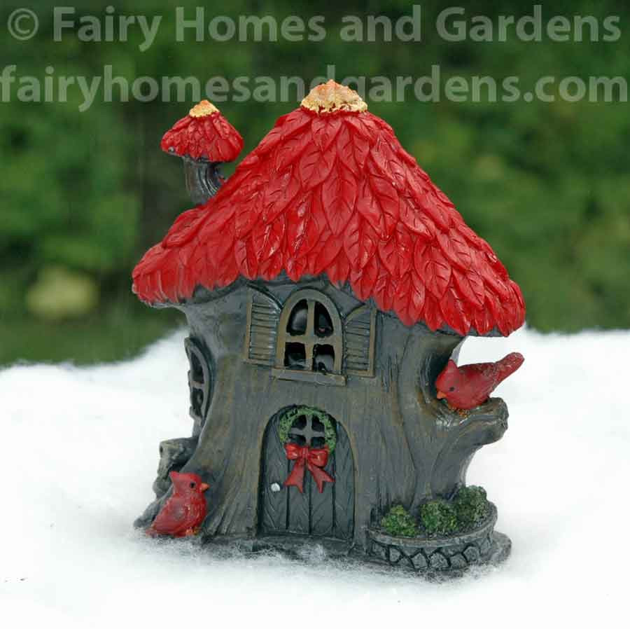 Christmas And Holiday Themed Fairy Houses Lighted Fairy House