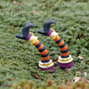 Miniature Witch Leg Picks with Striped Stockings 