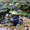 Miniature Wizard Troll With Owl and Magic Orb