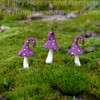 Miniature Whimsical Curled Top Mushrooms - Set of Three