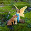Miniature Woodland Knoll Fairy With Her Dog