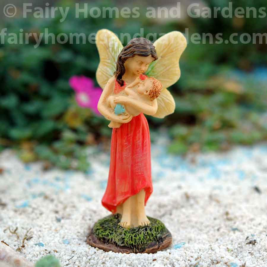 Fairy sitting under mushroom for fairy garden fairy accessories pretend play 